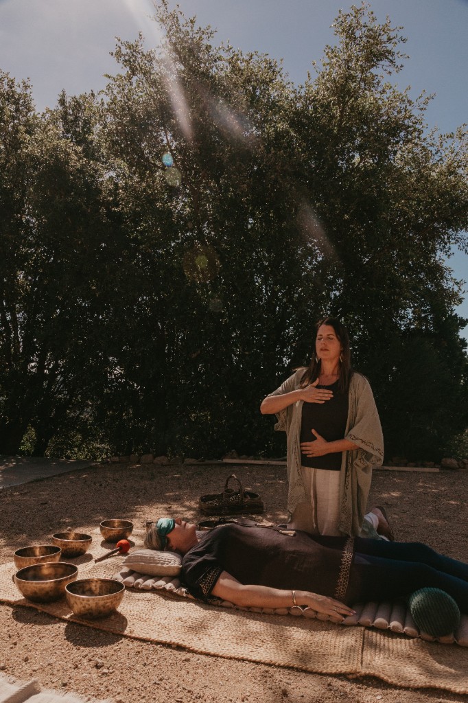 Facilitated energy and breath session in nature